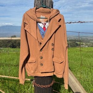 BBC Doctor Who 10th Doctor Zip-Up Hoodie Sweatshirt Cosplay Rare large